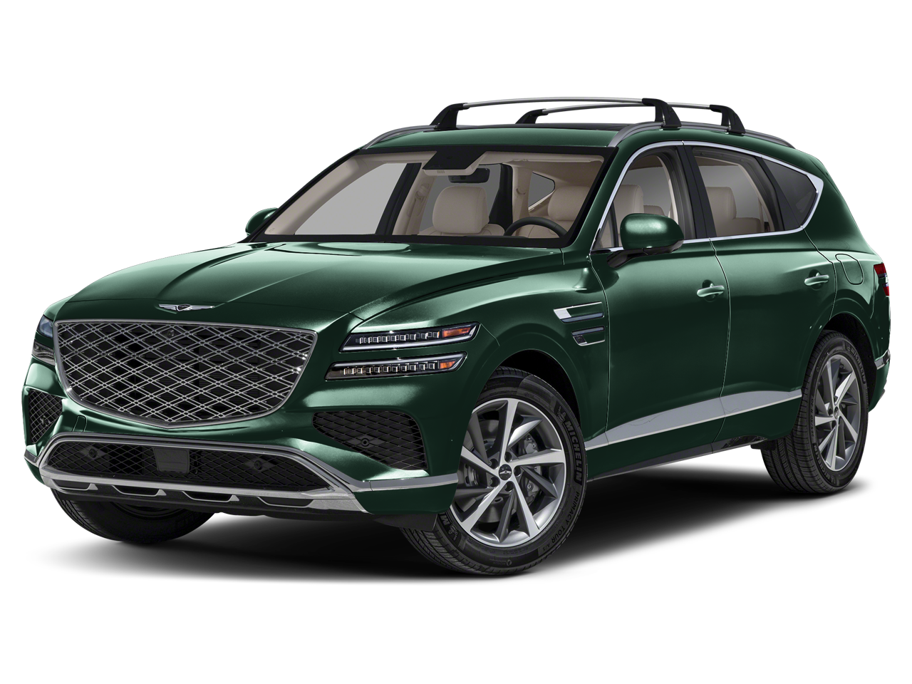 2026 Genesis GV80 2.5T Advanced AWD in Storr Green — front three-quarter view