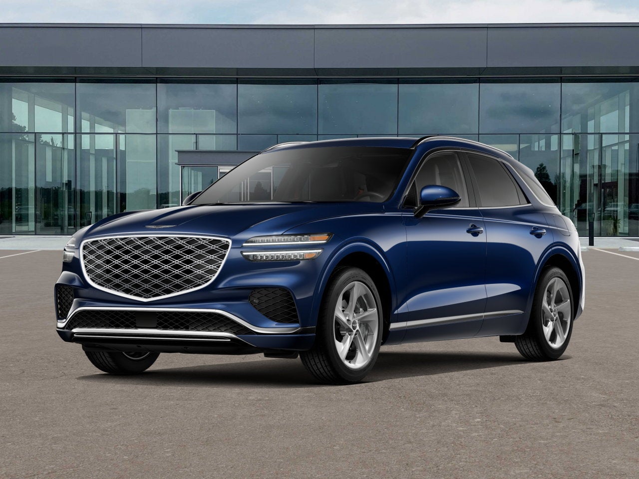 2026 Genesis GV70 2.5T SELECT in Capri Blue — front three-quarter view