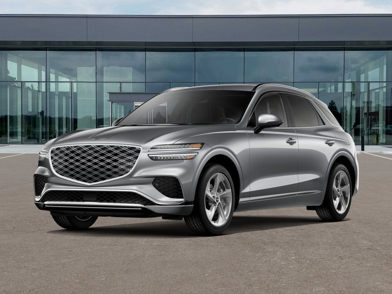 2026 Genesis GV70 2.5T ADVANCED in Savile Silver — front three-quarter view