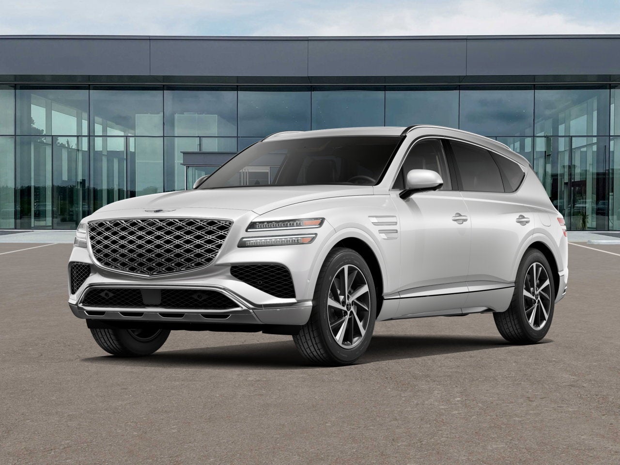 2026 Genesis GV80 3.5T ADVANCED in Uyuni White — front three-quarter view