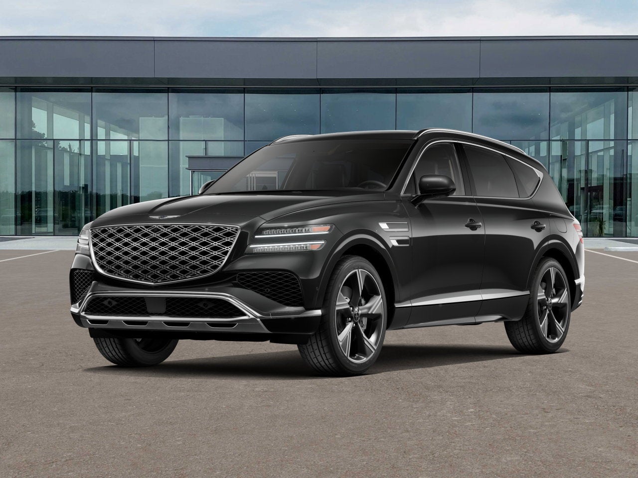 2026 Genesis GV80 3.5T PRESTIGE in Vik Black — front three-quarter view